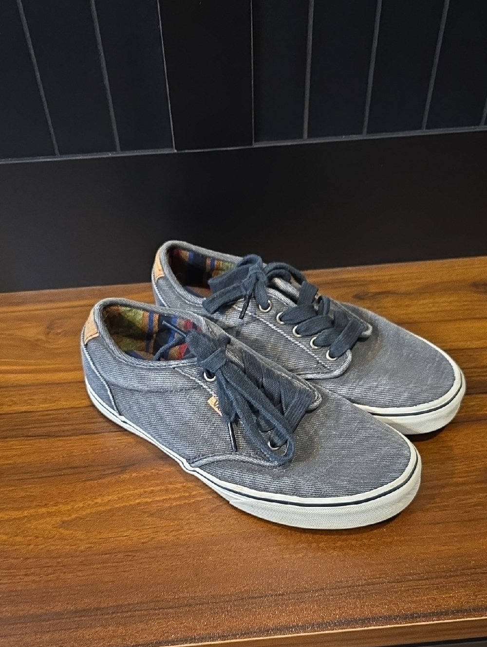 Vans Casual Men's Canvas Sneakers in Black Distressed Denim